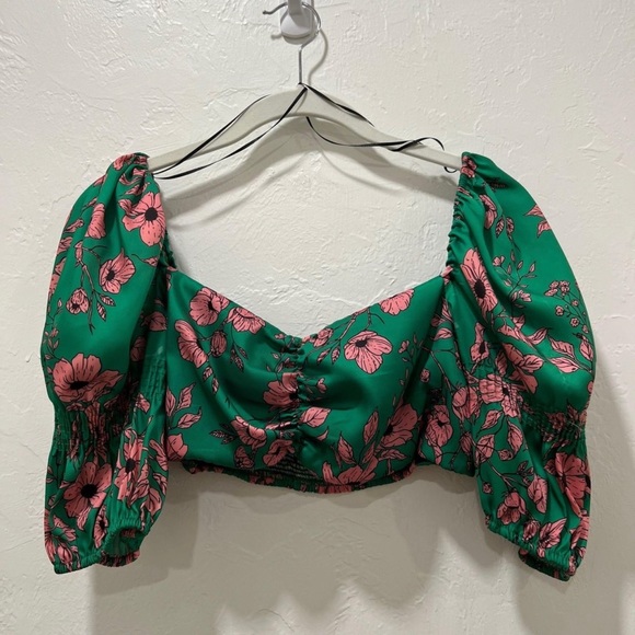 Floral green Zara top - Picture 2 of 3